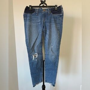Madewell Maternity Skinny jeans size 20 fray step hem pregnant expecting denim